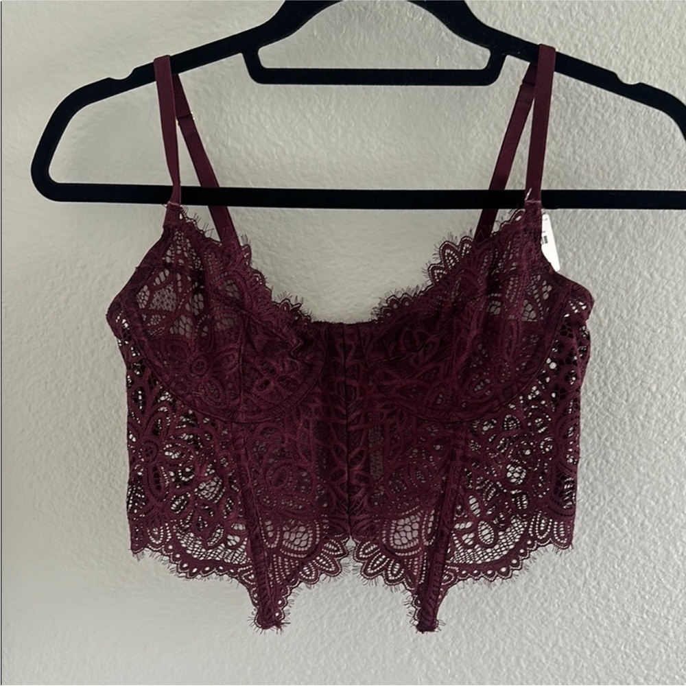 Anthropologie Deep Purple Lace Bralette